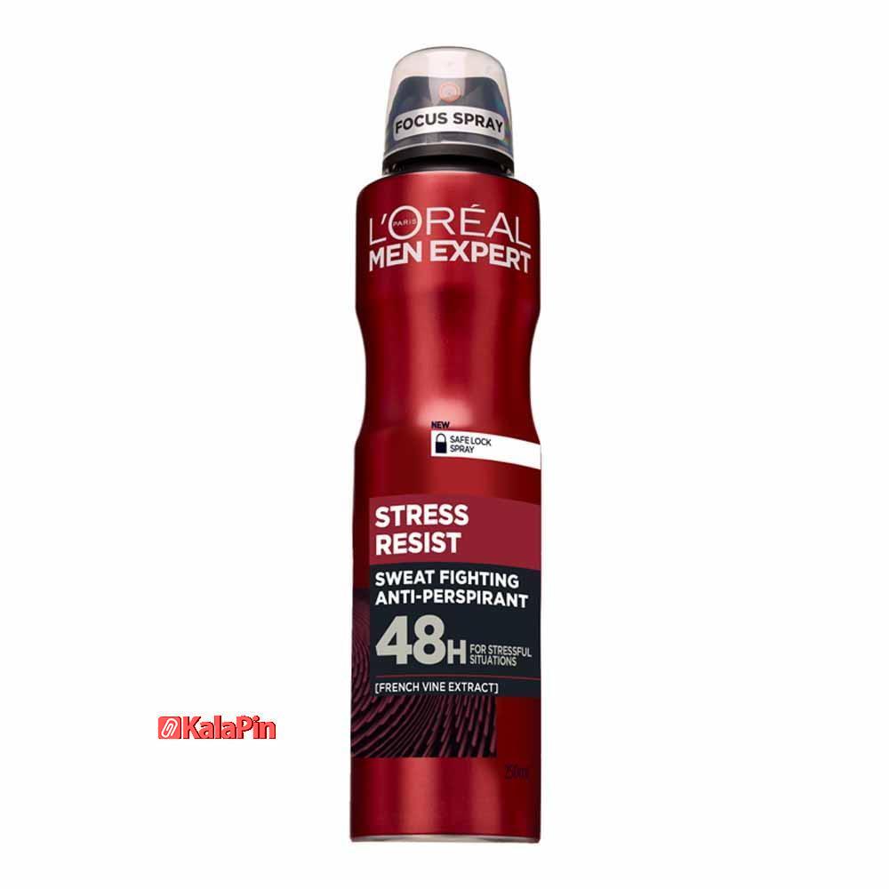 8.stress resist اسپری ضد تعریق مردانه لورآل سری Men Expert حجم 250 میلی لیتر - Image 8