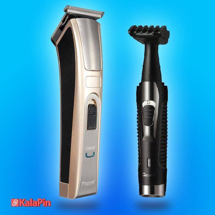 cover geemy kemei ماشین اصلاح موی صورت کیمی مدل KM-5017 به همراه موزن گوش و بینی جیمی مدل GM 3130 - Image 1