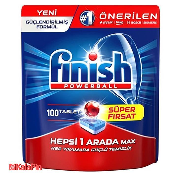 finish-powerball3 بسته 100 عددی قرص ماشین ظرفشویی همه کاره (All in one) فینیش (finish) - تصویر 1