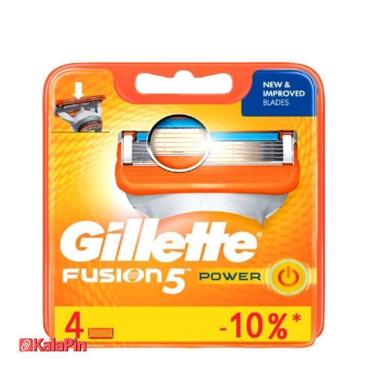 Untitled design (1) تیغ یدک 4 عددی ژیلت فیوژن پاور Gillette Fusion Power - Image 1