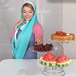 دیس پایه دار میوه و شیرینی سه تایی - تصویر 3