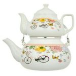 ست کتری و قوری لعابی کد 01