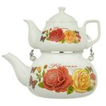 ست کتری و قوری لعابی کد 04