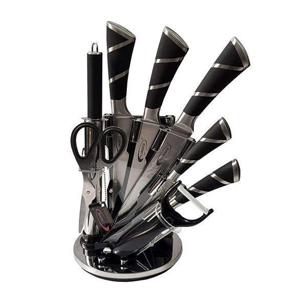 سرویس چاقو آشپزخانه فلورنس 9 پارچه، با کیفیت ترین ست چاقو_60cb4464379fe.jpeg سرویس چاقو آشپزخانه فلورنس 9 پارچه، با کیفیت ترین ست چاقو - Image 1