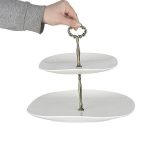 ظرف شیرینی خوری دو طبقه بی.وی.کی مدل VK601622-2