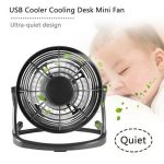 مینی پنکه فلزی رومیزی چهار پره USB دار - تصویر 3