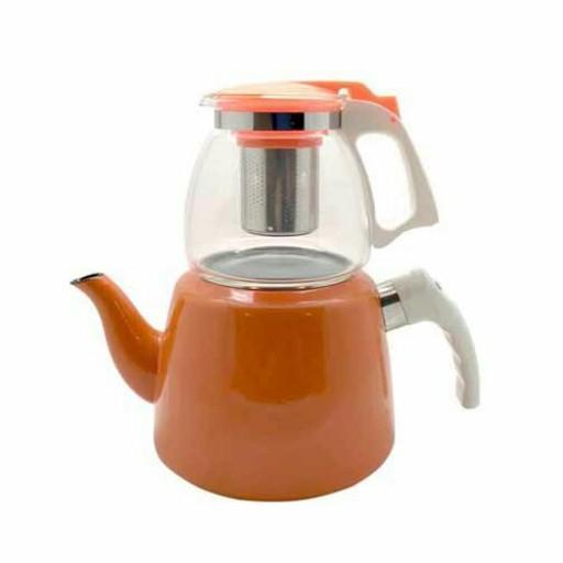 کتری و قوری لعابی نارنجی با ارسال رایگان_60cc55e02055f.jpeg کتری و قوری لعابی نارنجی - Image 2