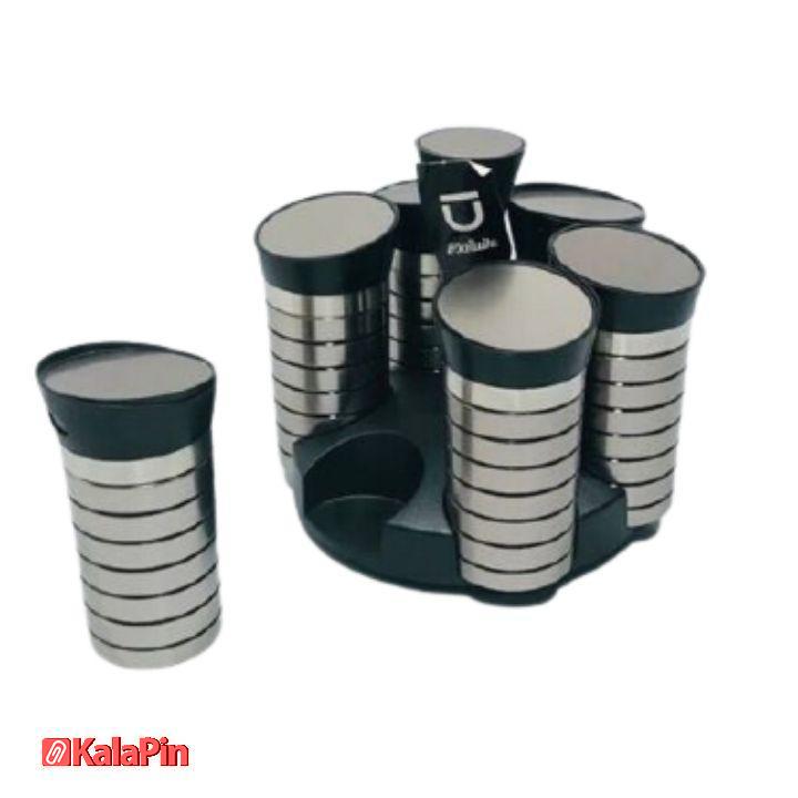 Untitled design جا ادویه ۶ تایی استیل Bazen - Image 1