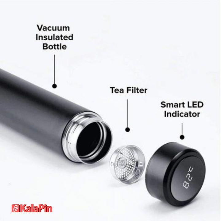 Untitled design (1) فلاسک دماسنج دار یونیک 500 میلی لیتر استیل - Image 3