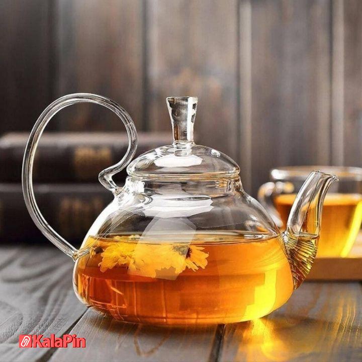 Untitled design (1) قوری پیرکس دسته اشرافی ۸۰۰ میل - Image 2